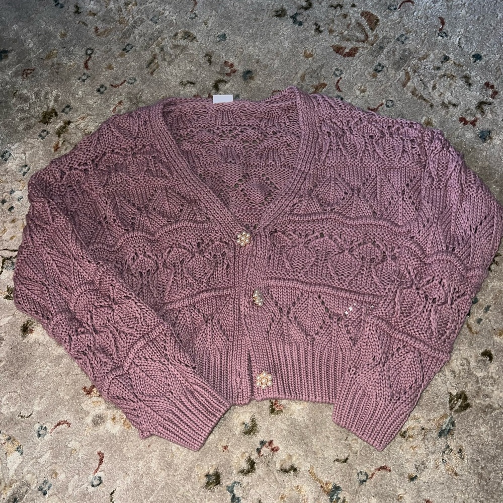 Purple Lascana knit cardigan
